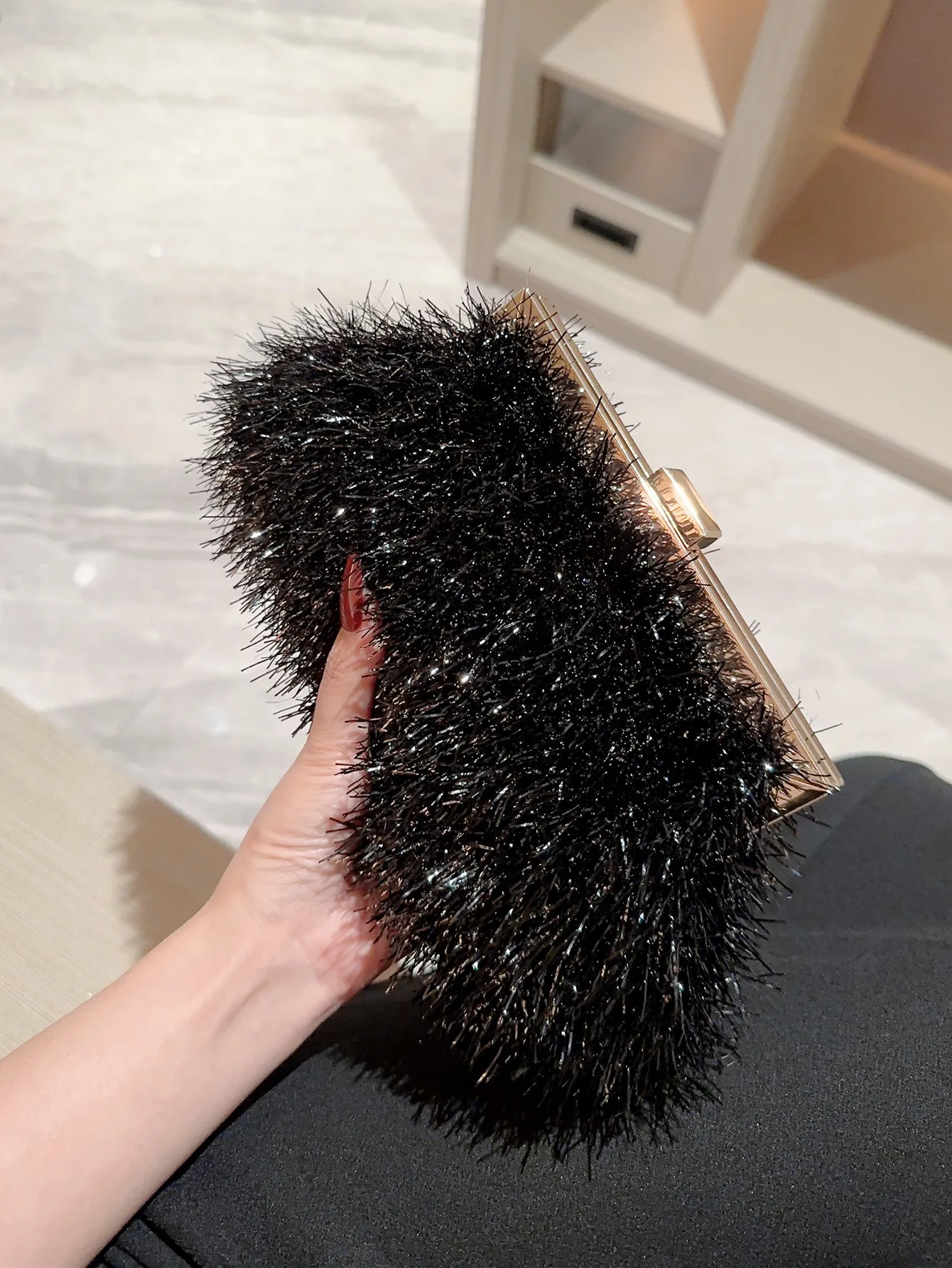 Fashion Bag For Women Feathers Clutch Small Champagne Ceremony Evening Bag Ladies Pink Banquet Dress Purses Feather Party Bags