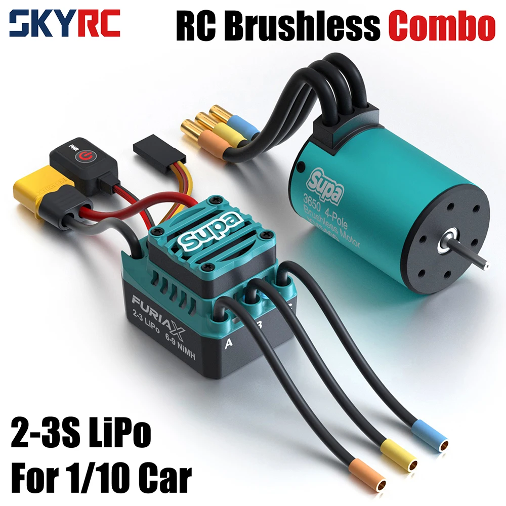 

SKYRC Brushless Motor ESC Combo FuriaX Supa 3650 Motor 60A ESC 2-3S LiPo 3.175mm Shaft For 1/10 Touring Buggy Short Course Truck