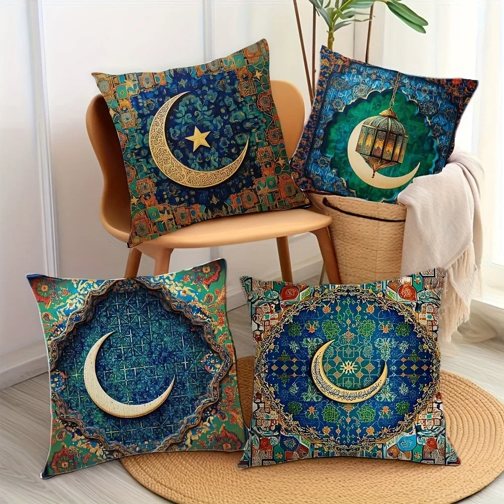 Complex Ramadan Decorative Pillowcase Pillowcase Super Soft Polyester Material Living Room Sofa Back Car Pillowcase Decoration