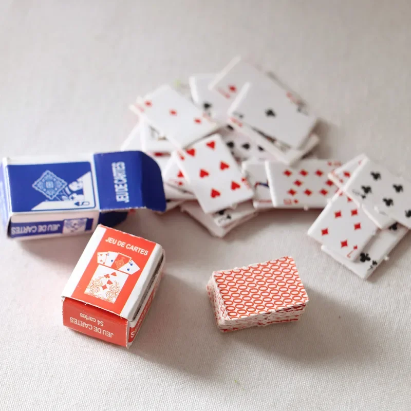 Miniature Doll House Mini Poker Paper Model for 1/6 1/12 Dollhouse Display Shooting Props