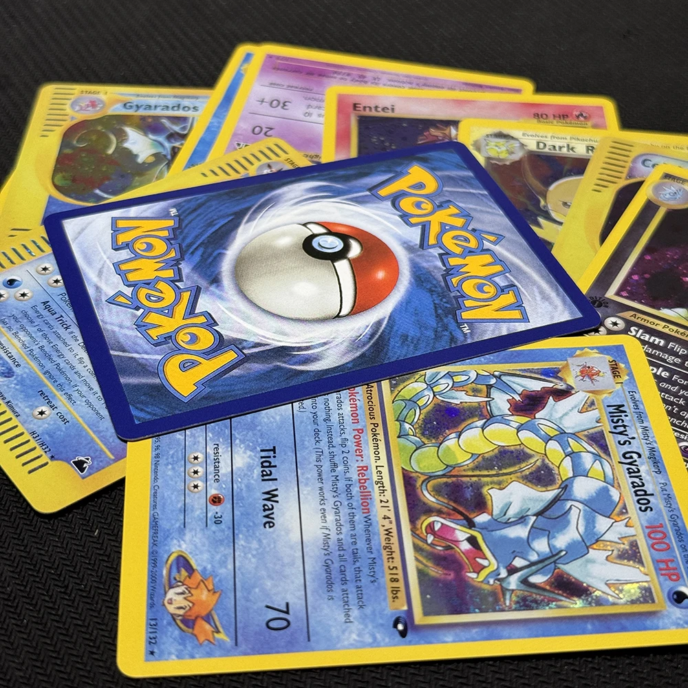 การ์ดโปเกมอนแบบฟอยล์ ยี่ห้อ Proxy Game  ตัวละคร ยาราโดส วาโปเรียน เซเลบี ดาร์ค ไรชู เอนเท โฮโอ เอสเปียน จิโอวานนิส มิสตี้ ยาราโดส พิชู ไทแรนิทาร์