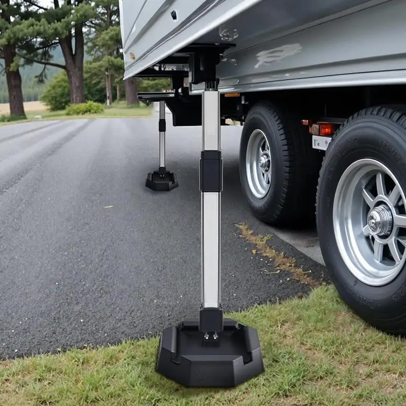 4 leveling pads for motorhomes, trailer jack pads made of rubber, 2300 kg load capacity (per pad), jack stabilizing pad with large surface area, ideal for square feet (139.7 mm) view 5