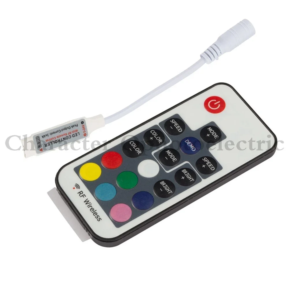 

5 шт. DC5- 24 В 17 клавиш RF беспроводной мини-светодиодный контроллер RGB с общим анодом 3 канала 6 А для управления светодиодной лентой smd 5050 3528 освещения