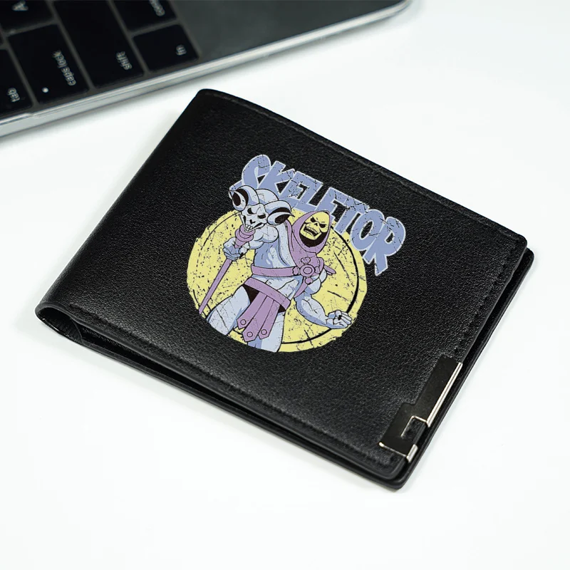 SKELETOR 브랜드 남성용 슬림 지갑 PU 가죽 경량 내구성 비즈니스 패션 미니멀리스트 디자인 일상용