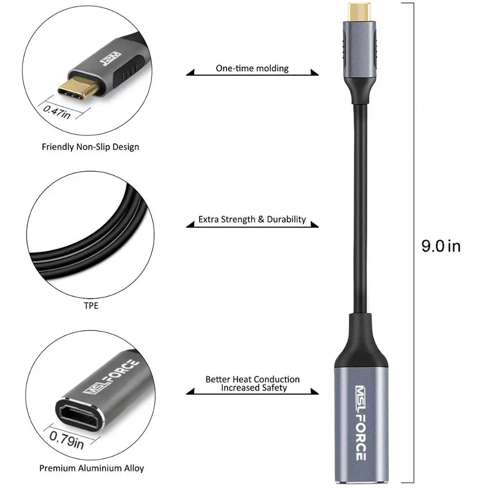 Кабель-адаптер USB Type-C в HDMI, внешний кабель HDMI, переходник «штырь-гнездо» для MacBook 2019 Huawei Matebook Samsung S8