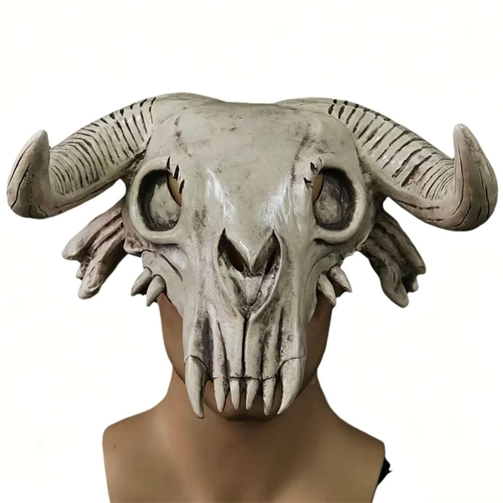 Erwachsenen-Tier-Geißelschädel-Maske Realistische Gruselige Kopfmaske Latex-Geißel-Kostümmaske für Halloween-Partys und Cosplay – Detail 3