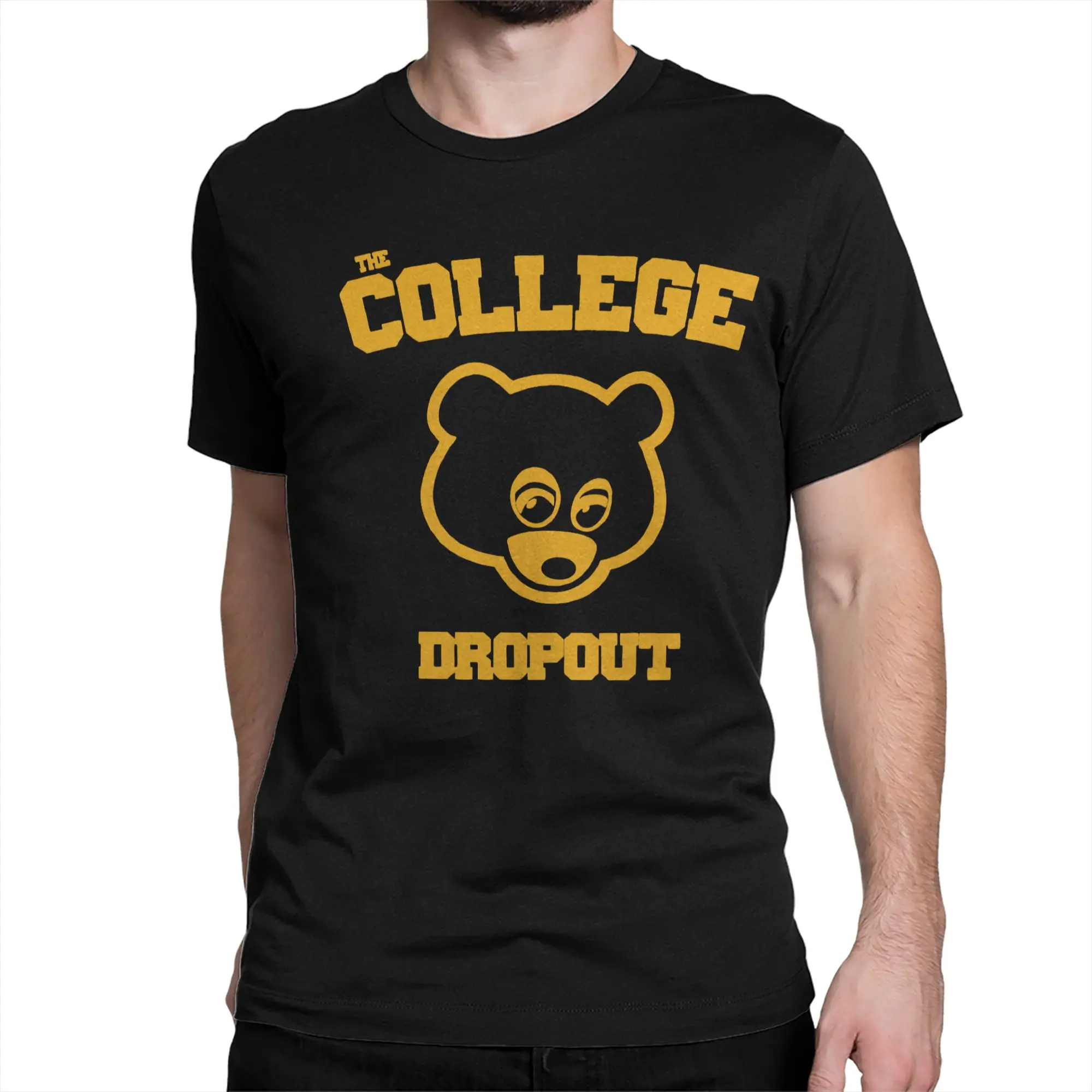 Men Women College Dropout T Shirt Kanye West Music Cotton Clothes Short Sleeve Round Neck Tee Shirt Birthday Gift T-Shirts