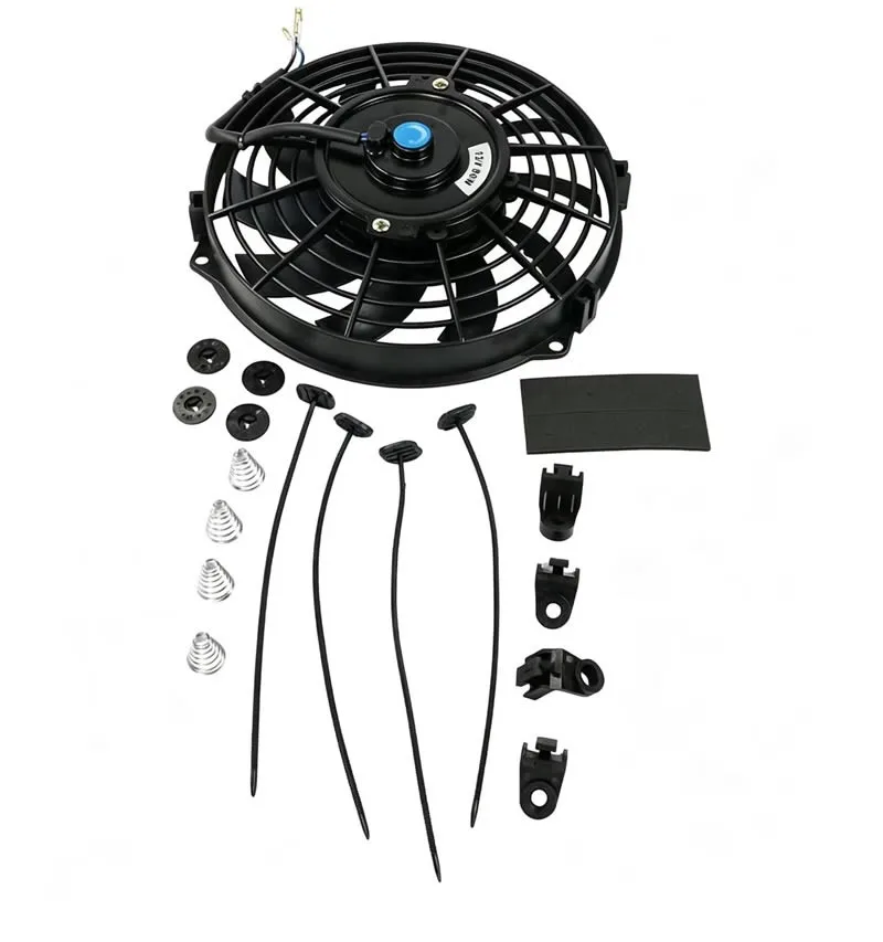 12V 12 Inch Universal Slim Fan Push Pull Electric Radiator Cooling Fan Mount Kit 80W 800CFM For Car Truck Pickup RV Engine Bay
