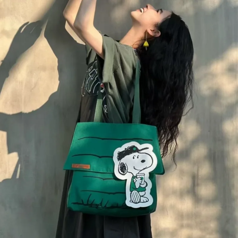 جديد سنوبي سعة كبيرة طباعة عادية كسول نمط صغير طازج حمل حقيبة الفتيات حقيبة كتفية للسفر #1