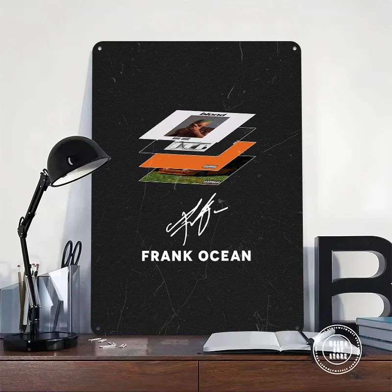 Frank Ocean 3D Printed Texture Poster Personalized Wall Art Retro Metal Tin Signs for Decor Luxury Decoration Home Decor Items