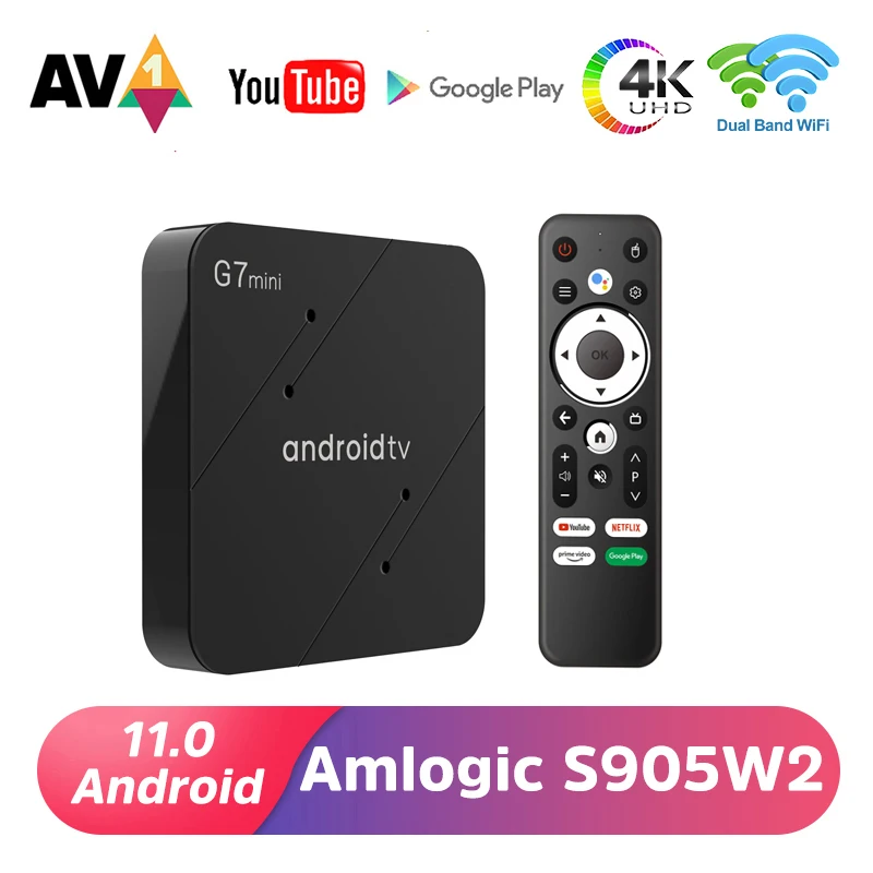 G7 Mini Smart TV Box Android 11.0 Amlogic S905W2 4K HDR Media Player 2.4G/5GHZ WiFi Youtube Google Paly 2GB+16GB Set Top Box