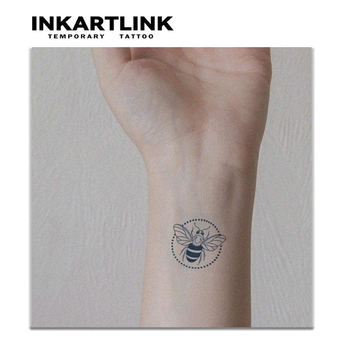 INKARTLINK Small Bee Floral Fine Line Temporary Tattoo Sticker Set for Festival, Travel, Gift & Daily Life.