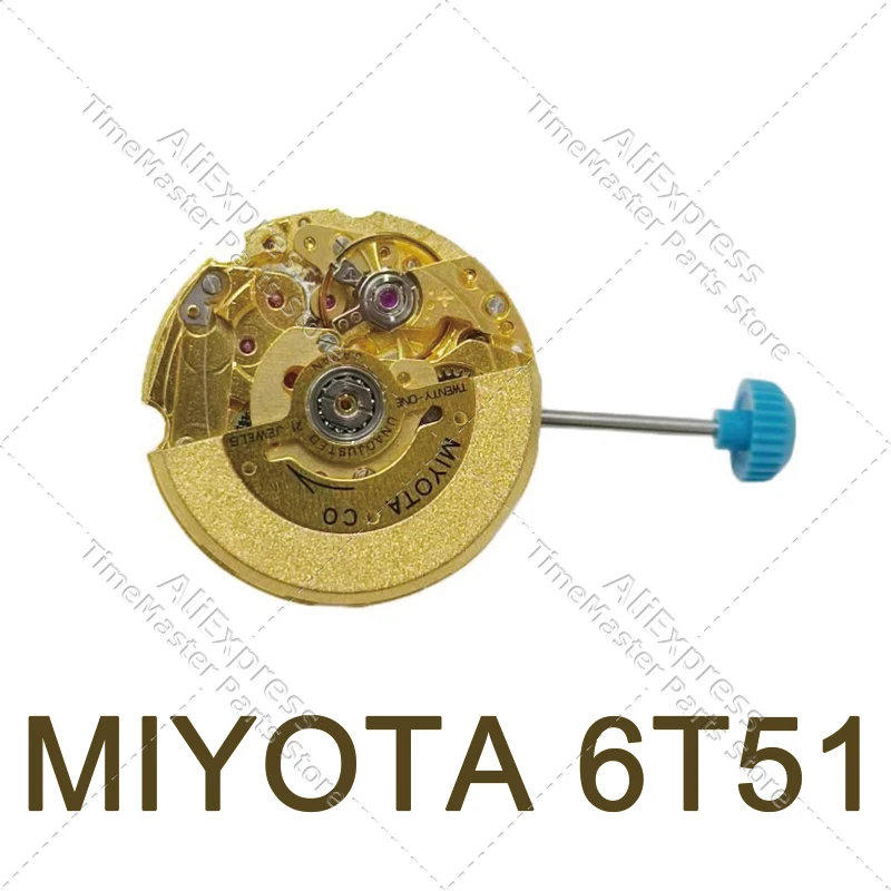 

New Japan MIYOTA 6T51 movement gold color movement double calendar 6601 watches movement replacement parts