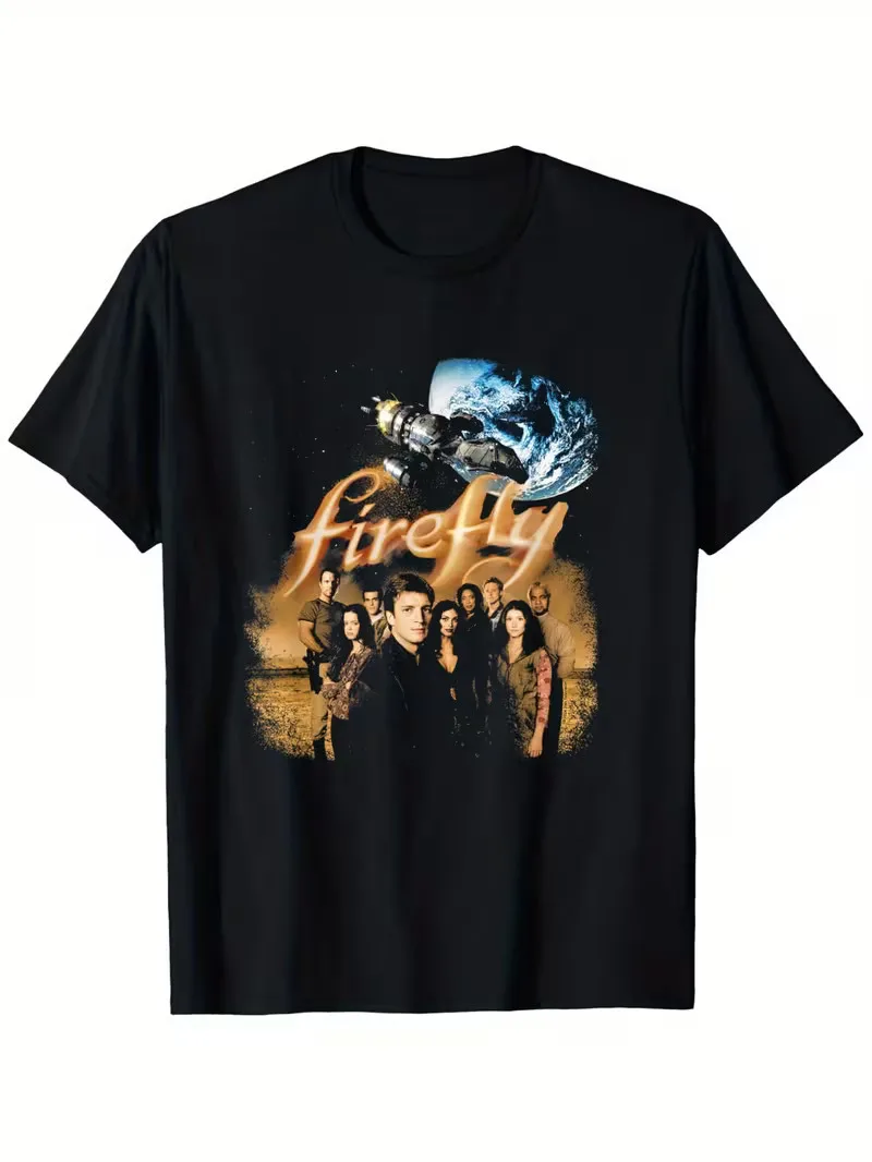 

Firefly Retro Vintage Graphic T-Shirt - Unisex Casual 100% Cotton Short Sleeve,