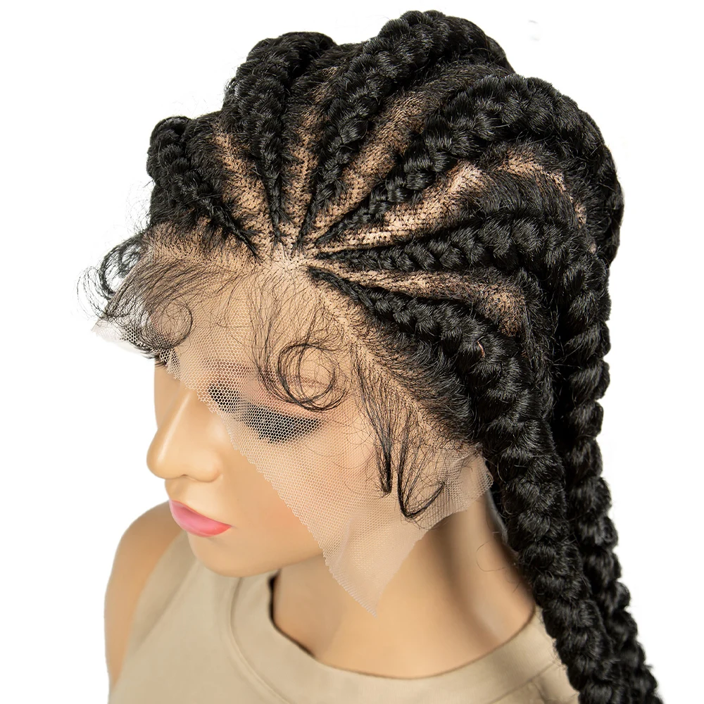 

Синтетические полные кружевные плетеные парики Kontless, 32 дюйма, плетение косичек, кружевные фронтальные коробки, плетеные кружевные парики для чернокожих женщин