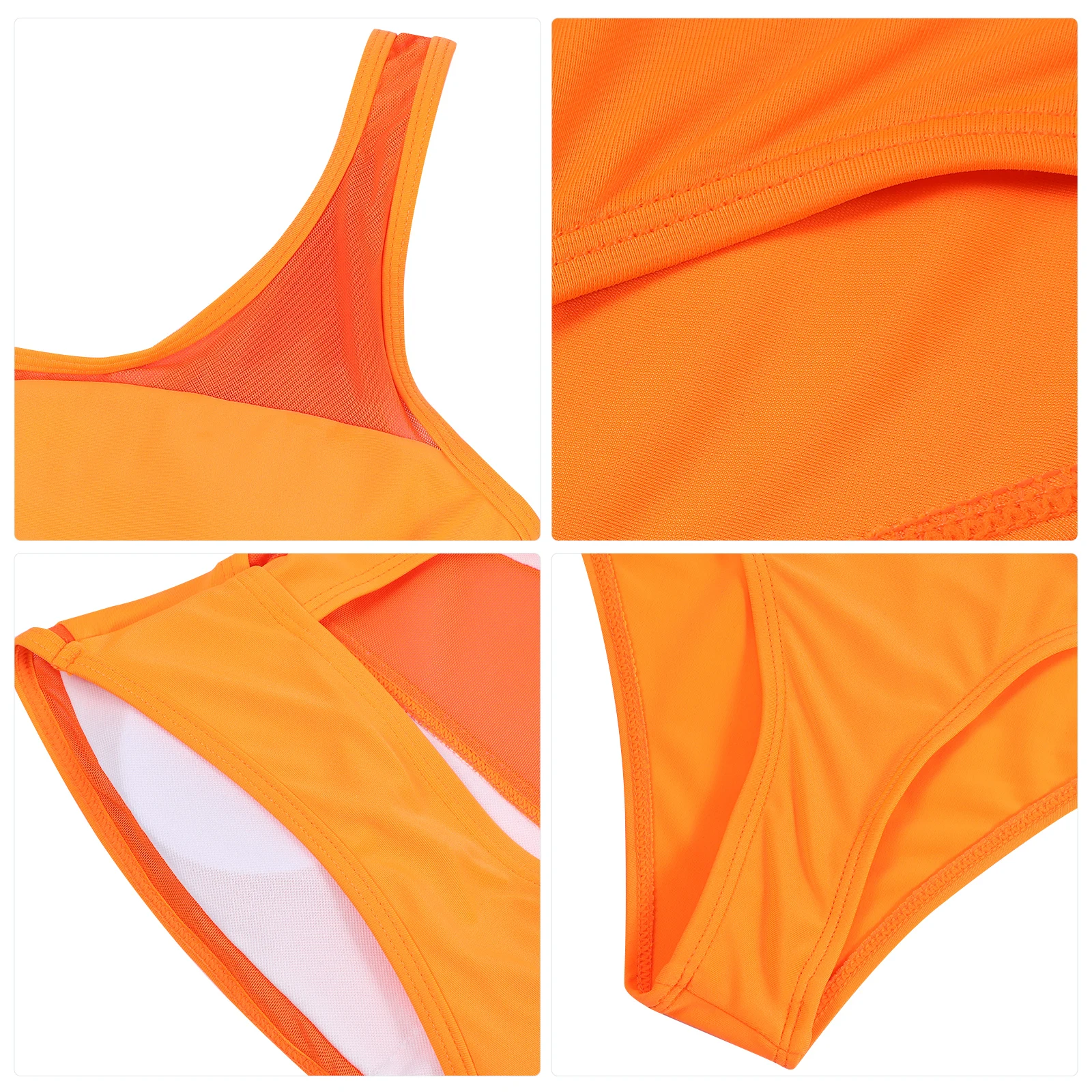 

One Piece Swimsuit Women One Shoulder Mesh Splicing Elastic Fabric Comfortable Breathable Swimsuits Bathing Suits Beach Pool