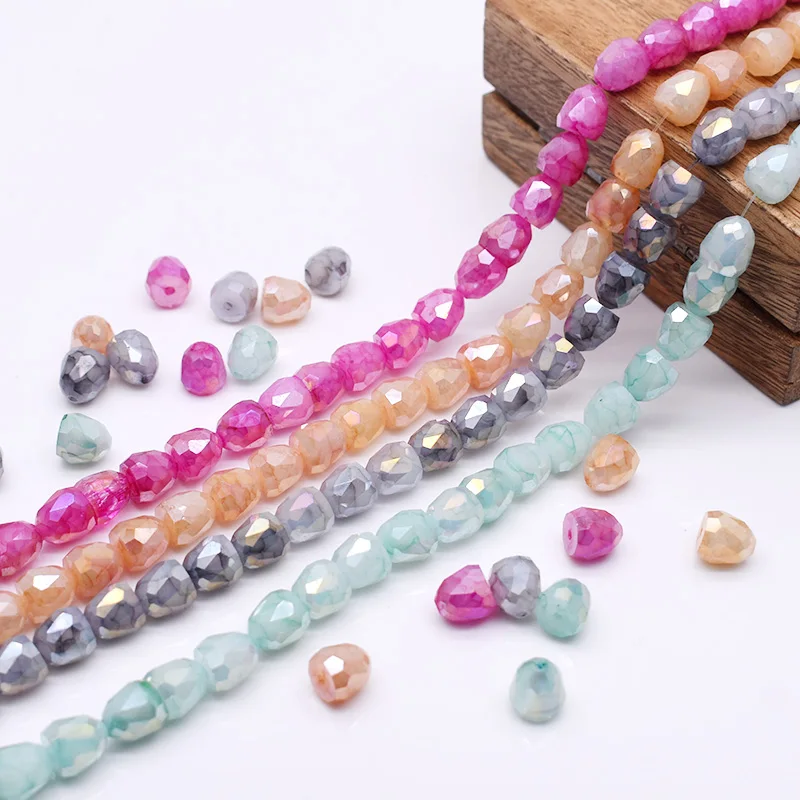 8mm 58pcs New Rose Purple color Faceted Crystal Glass Beads Bell Shape Beads Charm Loose Spacer Glass Beads For Jewelry Making