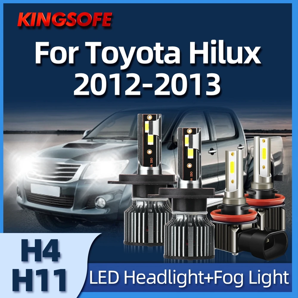 2/4PCS LED 12V H11 30000LM H4 Led Car Headlight Bulb 180W Super Bright Auto Lamp Fit For Toyota Hilux 2012 2013