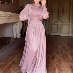 New Autumn and Winter Styles for Women. A Long Evening Dress with Hot-fixed Rhinestones, A Cinched Waist and Tie Straps.
