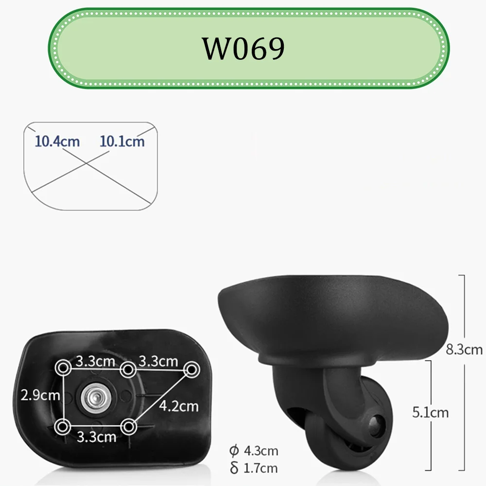 Universal Wheel Trolley Case substituição polia da bagagem, rodízios deslizantes, resistente ao desgaste de reparação, apto para Hongsheng W069