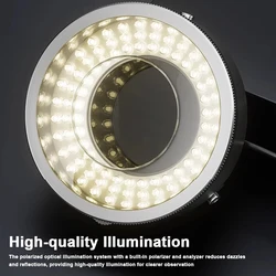 Lumières annulaires polarisées pour microscope iFixes iL37, lampe ultra lumineuse à 96 LED, anti-absorbe ouissement pour soudure de téléphone, illuminateurs de laboratoire de réparation