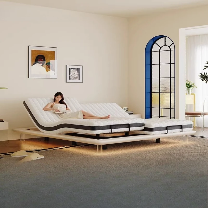 

suspension bed without bedside multi-function zero gravity automatic massage lifting bed frame small apartment smart bed