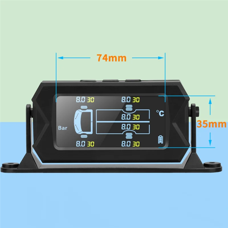 Clear Car RV Truck TPMS 6 Wheels Sensor Solar Tire Pressure Monitoring System 0-8Bar Car External TPMS Sensor
