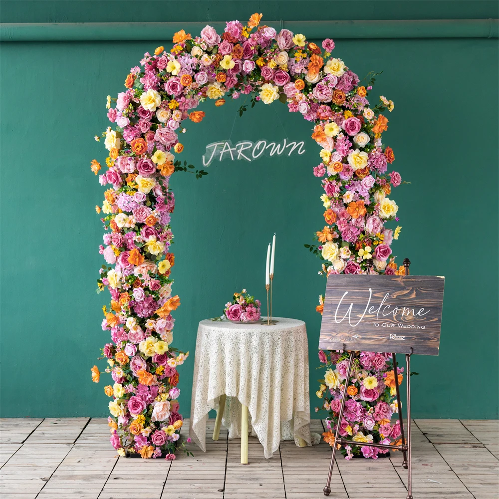 

Wedding Decoration Flower Arrangements Arch Shape Backdrop Decor Kwiaty Sztuczne Pink Flores Artificiales Longth8.4ft/2.55m