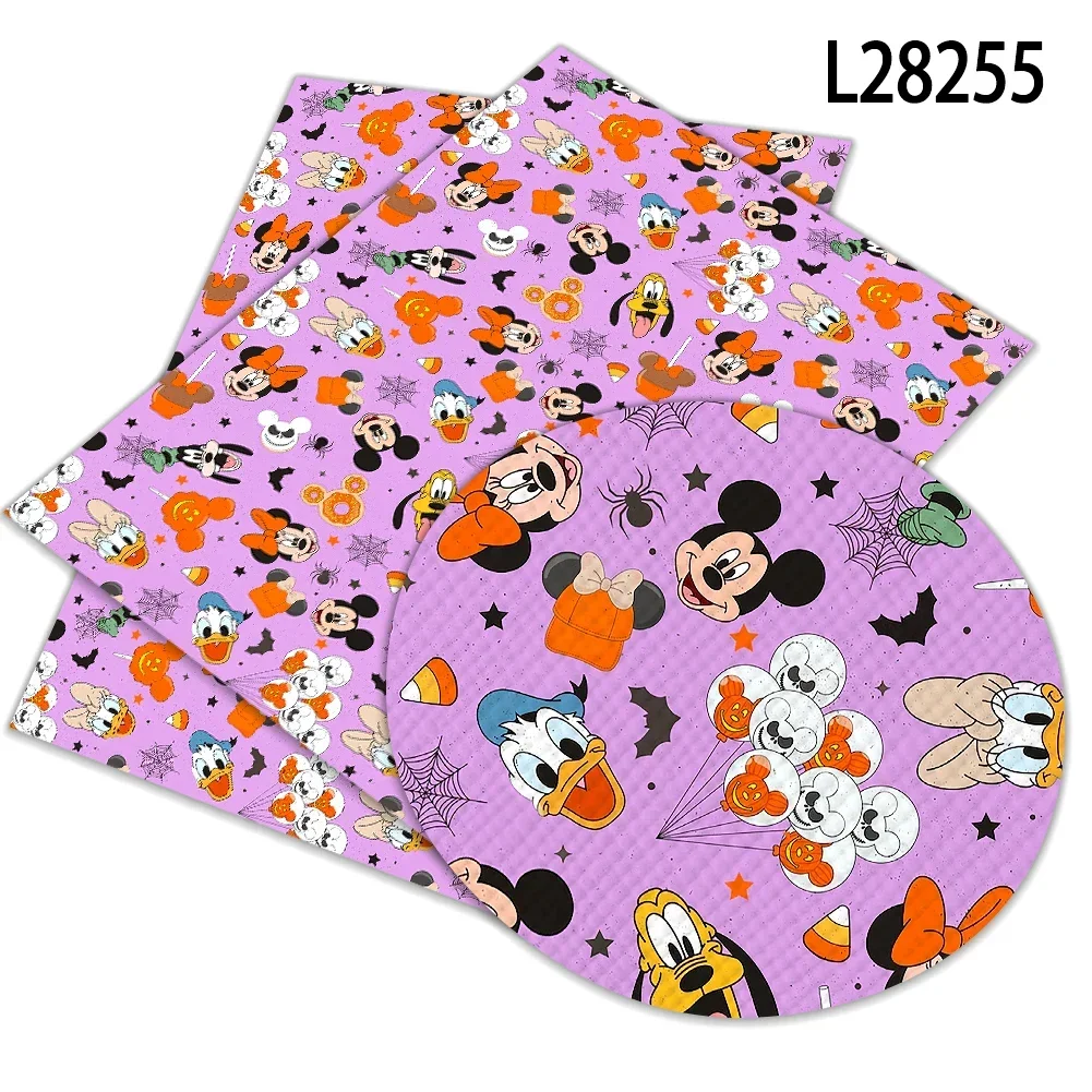 

Halloween Disney Cartoon Mickey Mouse Pattern Artificial Leather Cross Pattern for DIY Jewelry Earring Craft Making 30*136cm