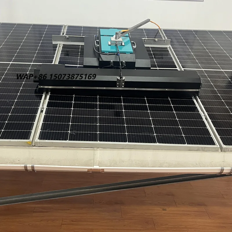 2025 LUYU Remote-Controlled Photovoltaic Robot Kit with Solar Panel Cleaning Brushes Equipment (Galvanized Iron Plate Green)