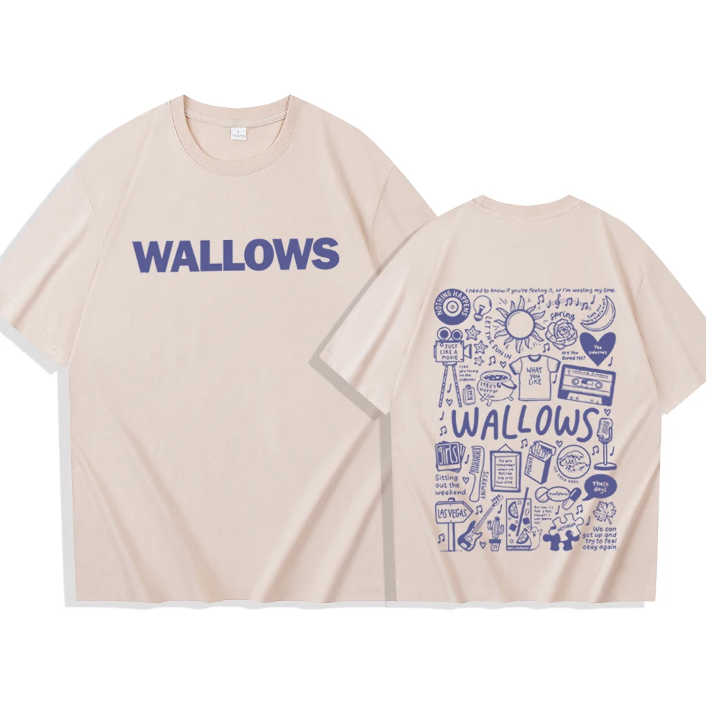 Walllows kemeja Album musik Wallows, hadiah kemeja lengan pendek O-Neck kaus musik Rock Fan untuk pria dan wanita