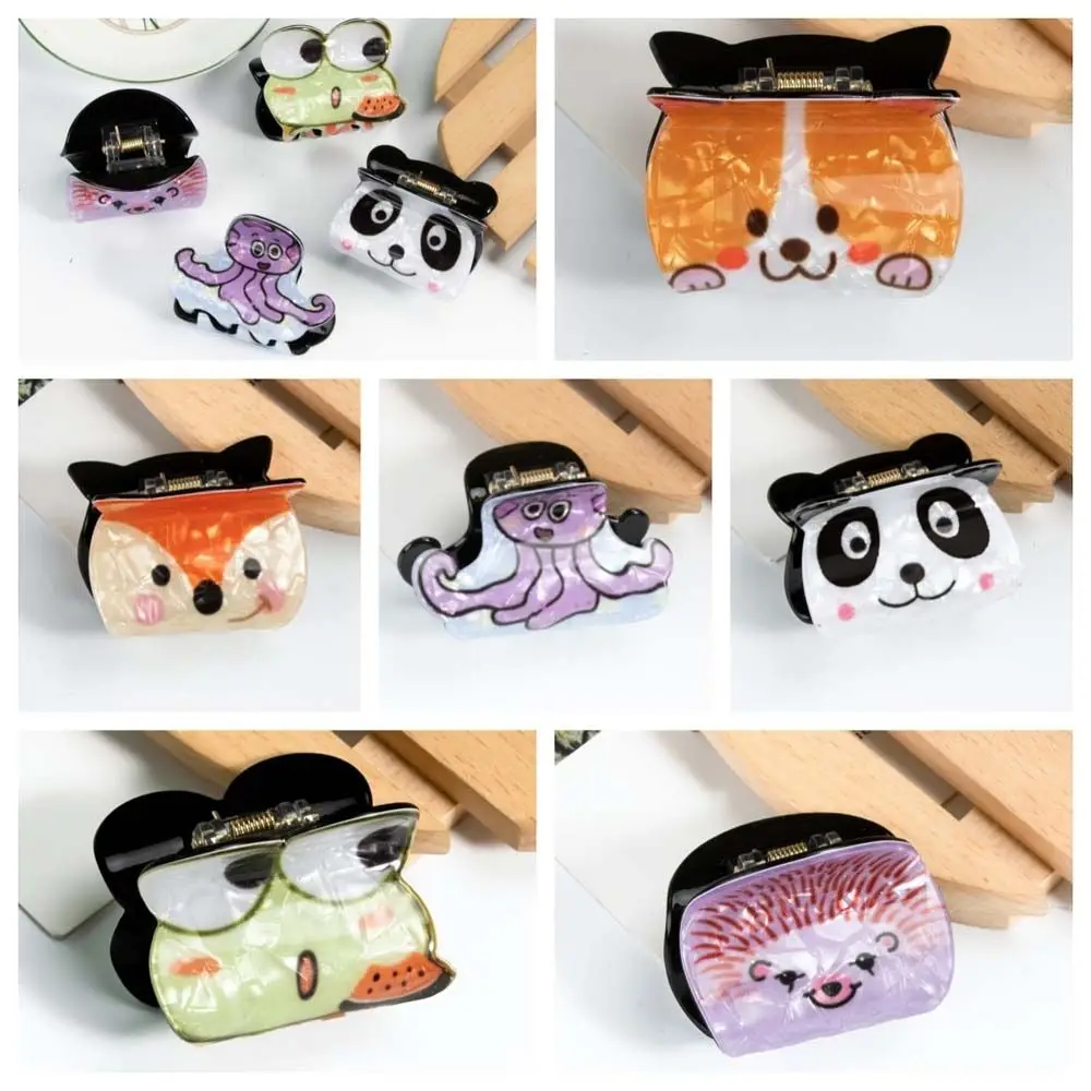 Cute Frog Dog Hair Claw Octopus Koki Animals Shark Clip Acrylic Ponytail Holder Panda Hair Clips Party