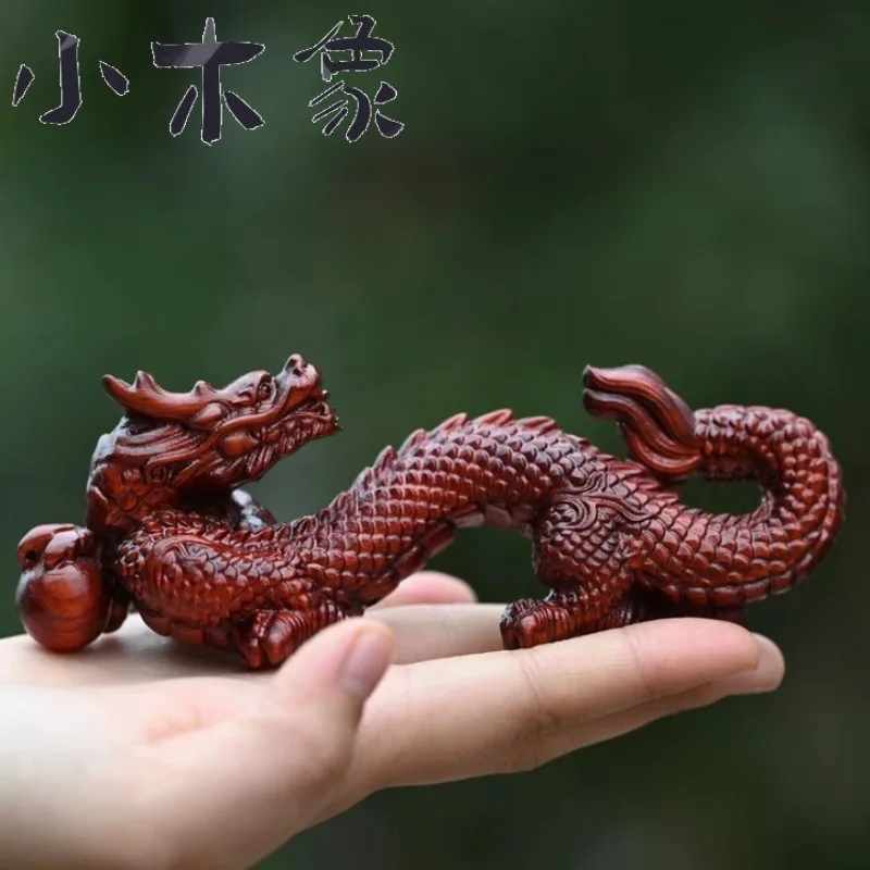 Rosewood Carving Dragon Flying in the Sky Small Ornaments Xianglong Home Crafts Decoration Dragon Ornaments Showcase Office