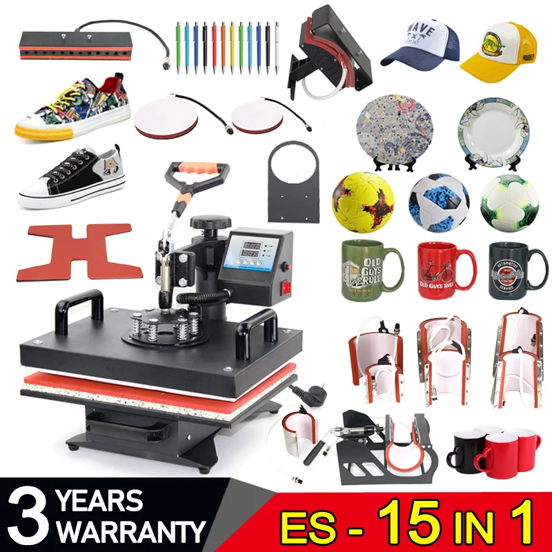 

12X15 inch 15 In 1 Combo Sublimation Machine Heat Press Machine Printer for T shirt/Mug/Ball Heat Press Machine