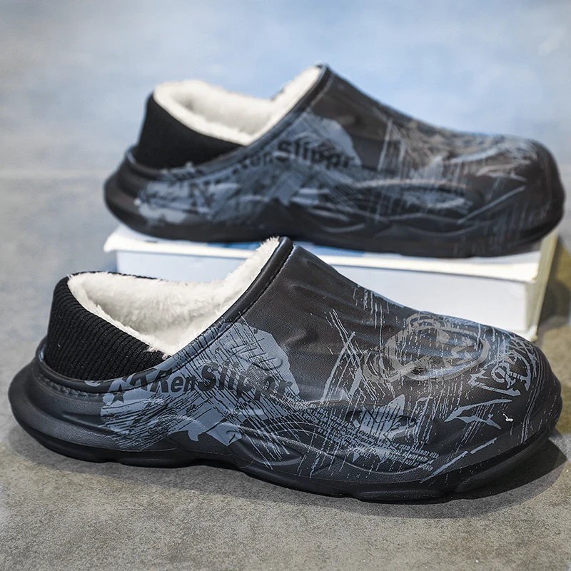 حجم 47 شبشب شتوي للرجال إيفا حذاء كاجوال داخلي خارجي دافئ أفخم منصة عدم الانزلاق مقاوم للماء أحذية الموضة الشباب