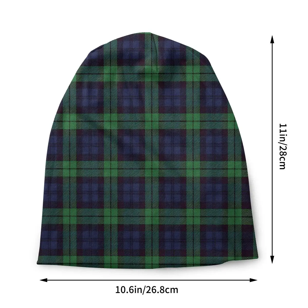 Skullies Beanies Caps Green And Black Plaid Scottish Military Tartan Thin Hat Autumn Bonnet Hats Men Women's Hip Hop Ski Cap