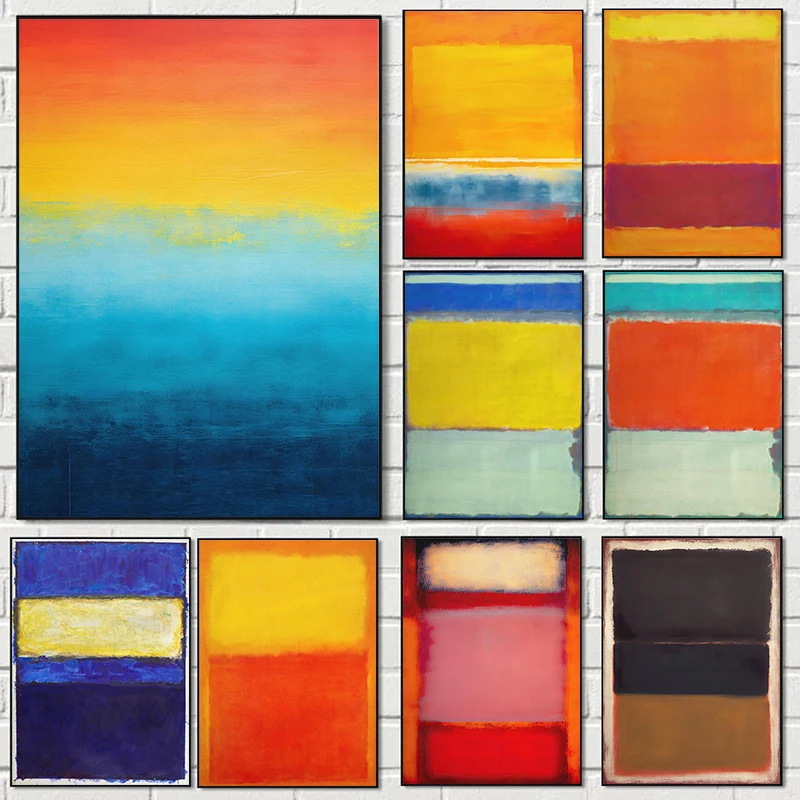 2026 Famous Mark Rothko Colorful Gradient Abstract Posters Prints Canvas Painting Wall Art Picture Living Room Home Decor