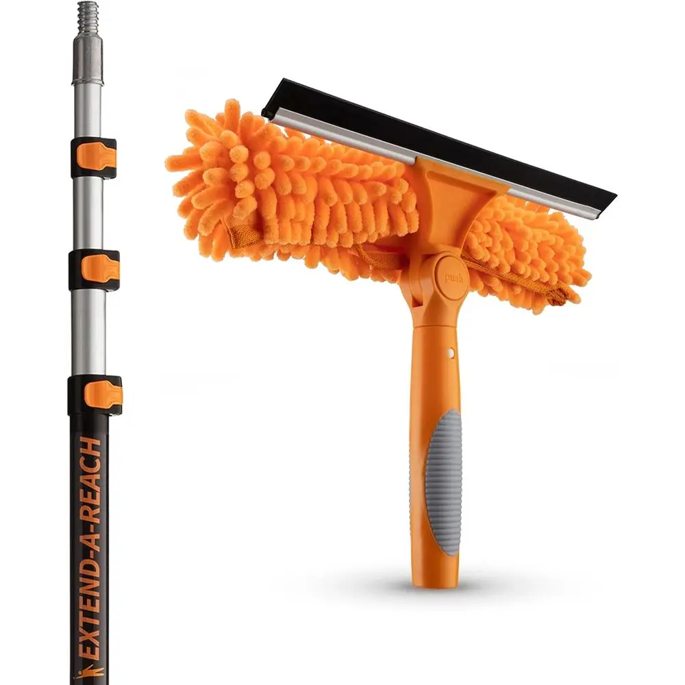 

20-футовый телескопический набор для чистки окон со скребком для внутреннего и наружного стекла