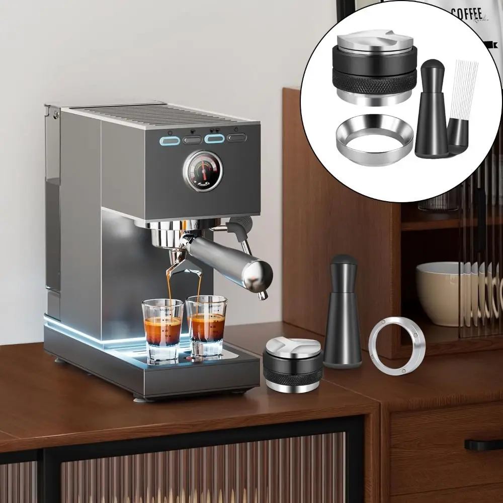 

A Set Double Headed Coffee Machine Accessory Set Minimalist Style Stainless Steel Tamper Leveler Durable Espresso Accessories