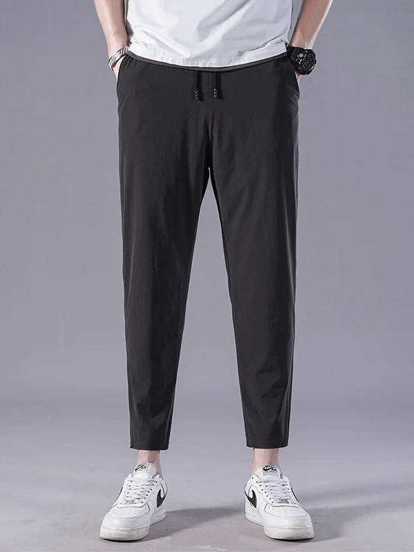 

Men's Slim Fit Sports Pants Summer Thin Loose Casual Versatile Straight Leg Nine Points Casual Pants Faionable Urban Sle
