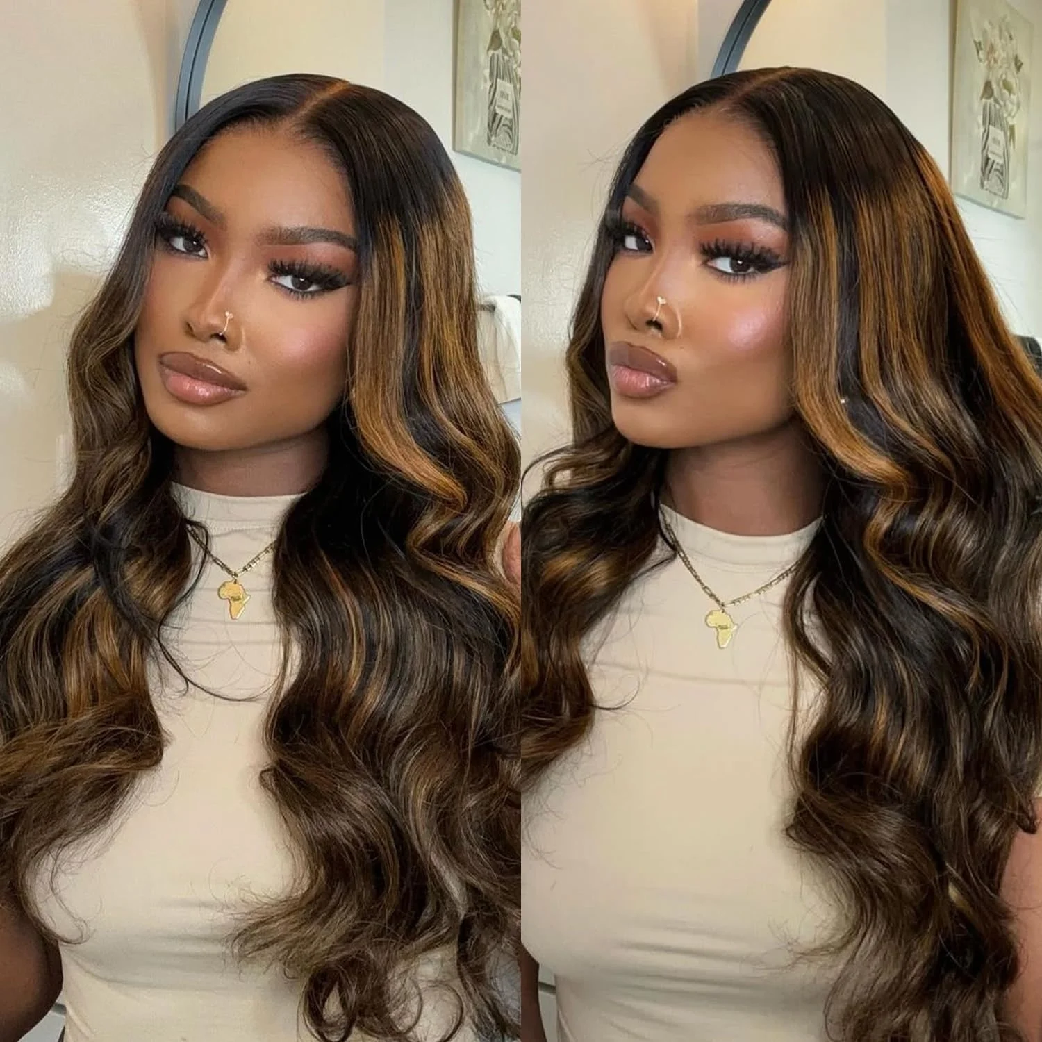 الجسم موجة الدانتيل الجبهة الباروكات شعر الإنسان تسليط الضوء على شفافة 220 الكثافة قبل قطعها مع شعر الطفل 13 × 6 شعر مستعار أمامي للنساء 1B30