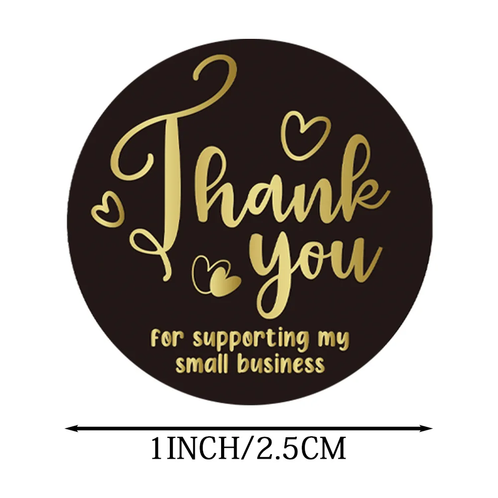 50-500Pcs Black Thank You Sticker For Supporting My Small Business Stickers Gift Handmade Seal Labels Packaging Sticker