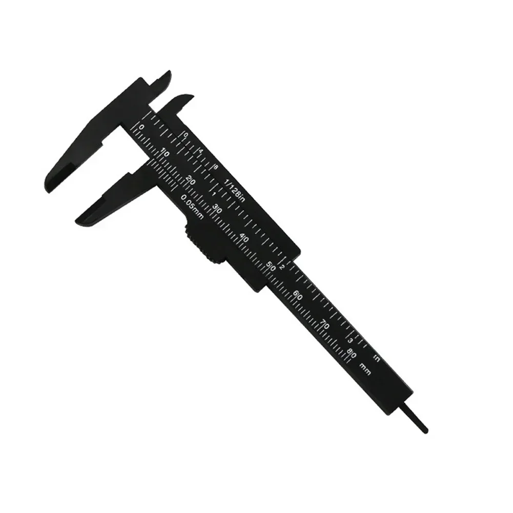 1pcs 80mm Mini Plastic Sliding Vernier Caliper Plastic Gauge Measure Tool Ruler Micrometer 4.21*1.77 Inches Measuring Too Parts