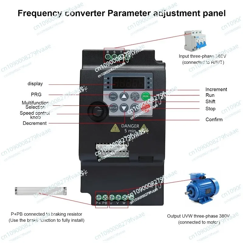 0,2kw 0,4kw 0,75kw VFD 1 Fase 220V 3 Fase 380v VFD Inversor Controlador Inversor