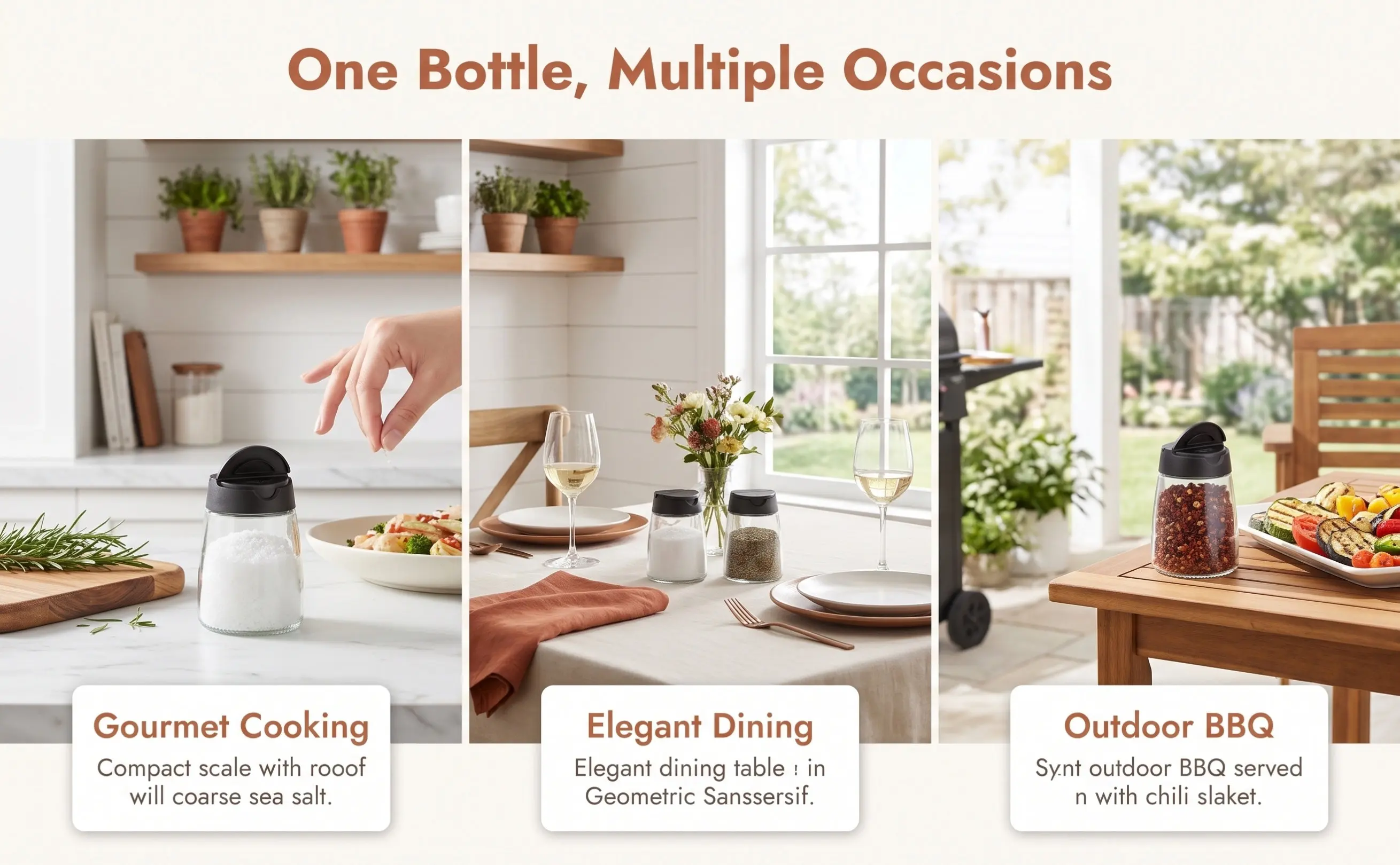 4Pcs Glass Seasoning Bottle Set Double Cover Seasoning Containers for Kitchen Barbecue Salt Pepper Spice Storage Shakers