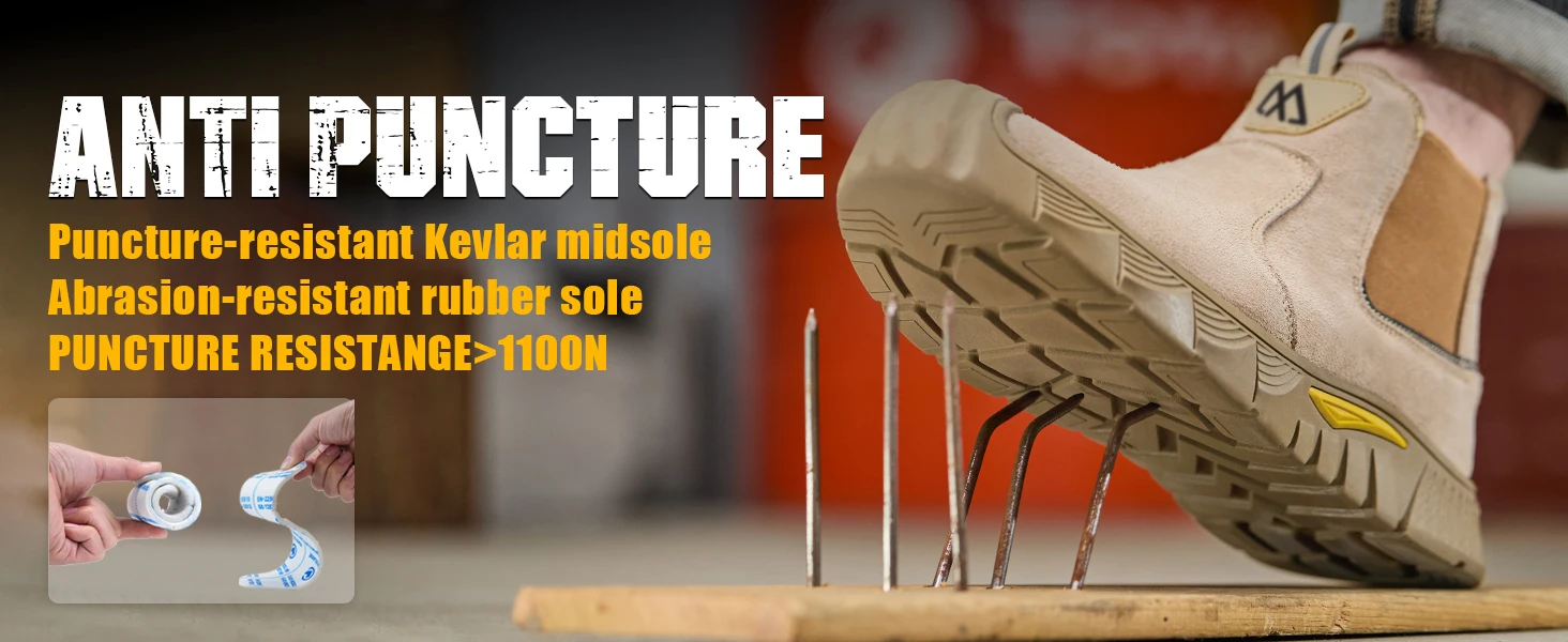 Fabrikqualität Herren-Sicherheitsschuhe Komfortable Herren-Arbeitsschuhe Unzerstörbare Durchstichsichere Leichte Outdoor-Arbeitsstiefel – Detail 6