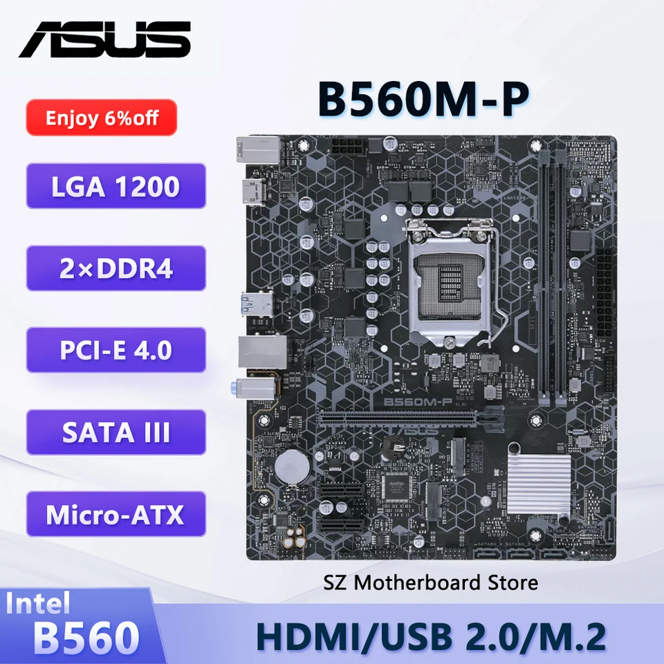 ASUS B560M-P Motherboard for Intel LGA1200