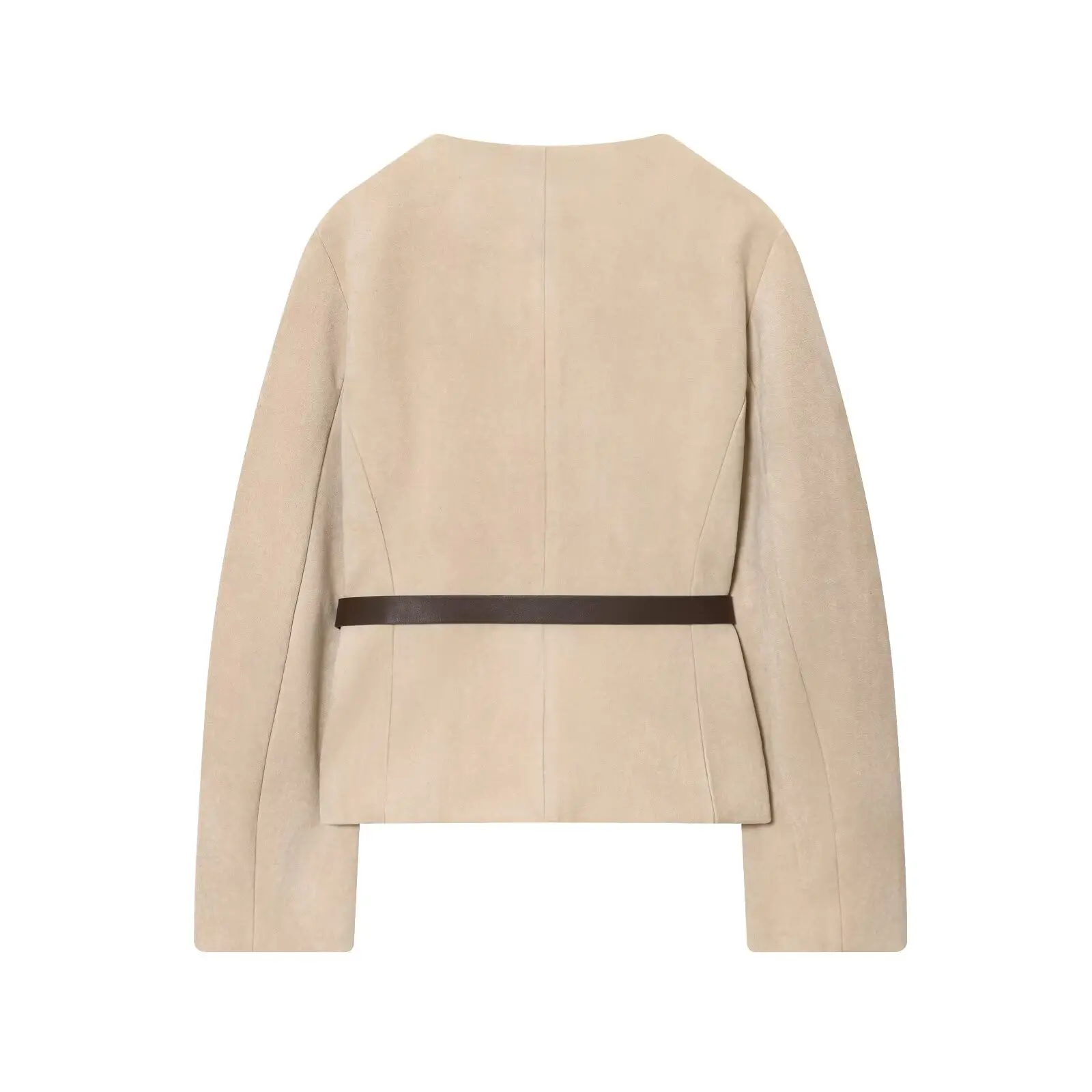 Faionable traje con textura de terciopelo Jaet con cinturón diseño mujer otoño nueva llegada JNLEAOG largo Sve Busin Wear