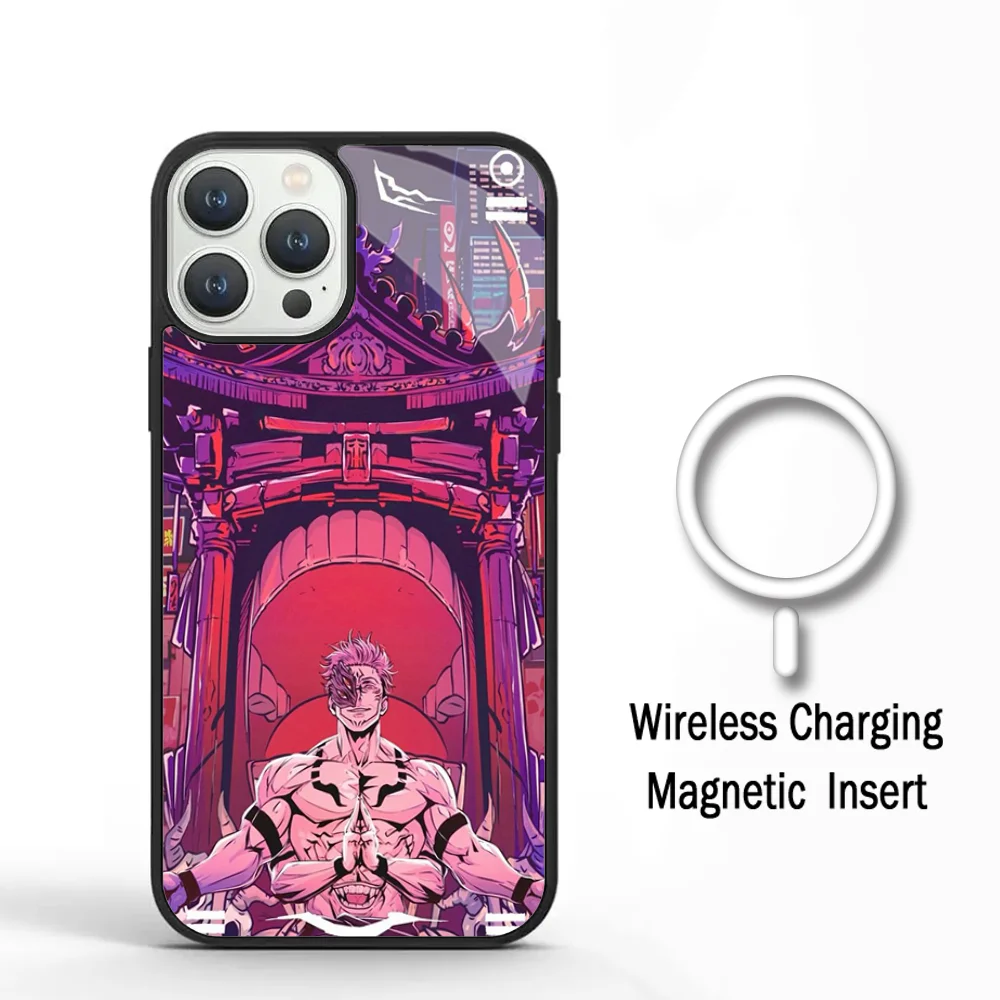 

Anime Jujutsu Ryomen Sukuna Phone Case For IPhone 11 12 13 14 15 Plus Pro Max Mirror Acrylic Cover For Magsafe Wireless Charging