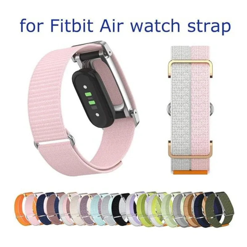 Nylon Loop Google Fitbit Air Wristband Strap Feather-Light Breathable Quick Release Metal Protective Case Band Bracelet Straps